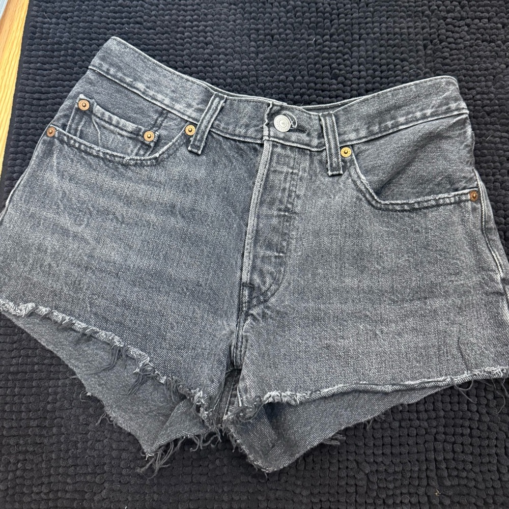 Women's Gray Denim Shorts